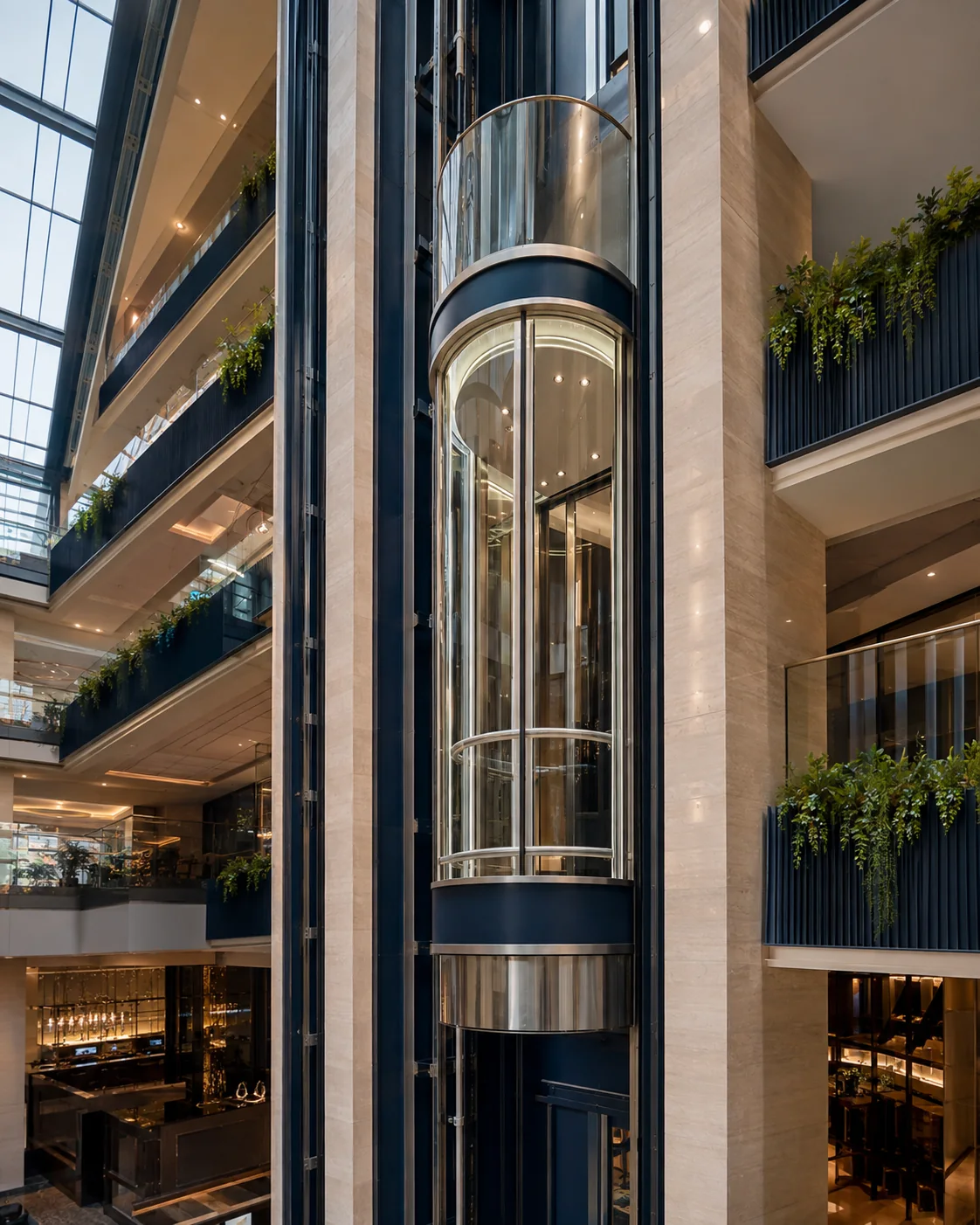 FUJI-HITECH glass observation elevator